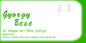 gyorgy bese business card